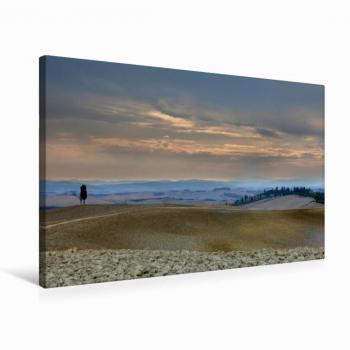 Premium Leinenwandbild Herbst‑Toskanen 75x50 cm – Keilrahmen HD‑Version