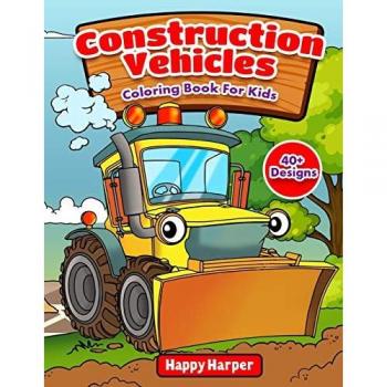 Construction Vehicles Coloring Book