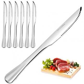 Elegant Life 12-Piece Steak Knife Set, Stainless Steel Cutlery, 9 Inches