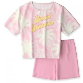 CALIDA Kids Palms Bio Baumwoll‑Kurzpyjama 164 Rosa, Top‑Qualität für Kinder