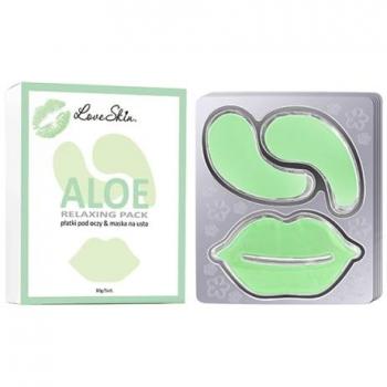 Love Skin Pack Relaxant : Masque à Lèvres et Patches Aloe 5 pcs