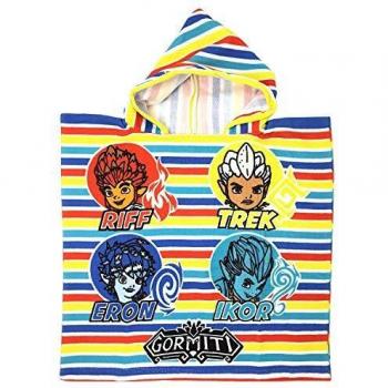 Poncho-towel in poliestere con logo Gormiti per bambini multicolore
