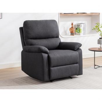 Chaise de relaxation électrique en tissu gris foncé LUNANO
