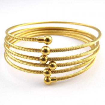 Gold Wire Mesh Charm Bracelet for Women