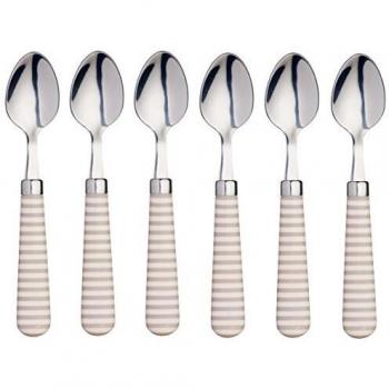 KitchenCraft Coloured Horizontal-Striped Stainless Steel Teaspoons, 15.5 cm (6)