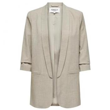 Giacca Blazer Only Elly 3/4 Life Beige e Bianco Melange Donna
