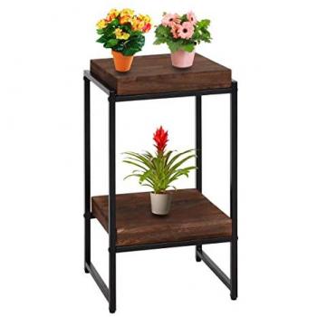 Dunkelbraunes Blumentisch Modell K71 – 61 cm, MVG‑Zertifikat, MDF‑Metall