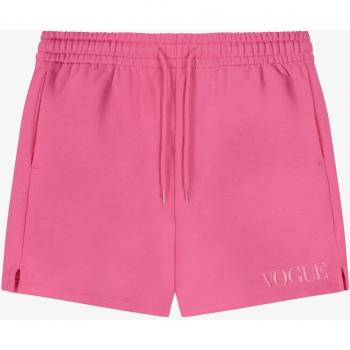 VOGUE Pink Sweat Shorts with Embroidered Logo