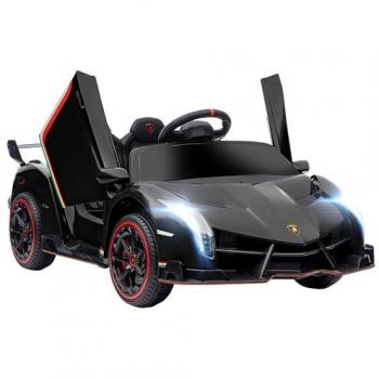HOMCOM Voiture électrique Lamborghini Veneno 12V enfants portes papillon télécommande musique noir