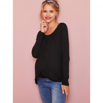 VERTBAUDET Black Cross-Over Nursing T-Shirt 34/36