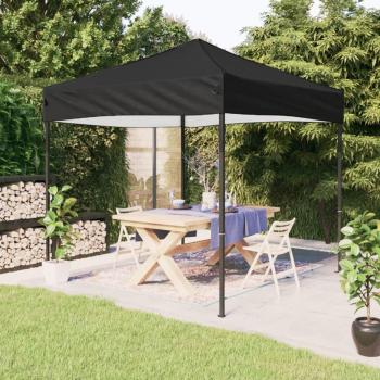 Patio terrasse 3 × 3 m – Tente de réception noire et rétractable