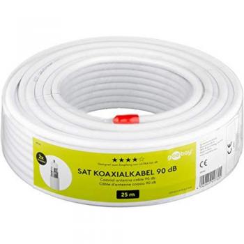 GOOBAY Koaxialkabel 49760, 25 m, weiß, 6,5 mm, CCS, 90 dB