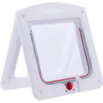 Clapet de porte pour chat/chien avec fermeture, compatible tout mur, blanc/brown
