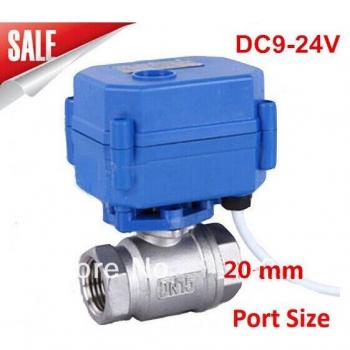 Motorisierter 2‑Wege-Kugelhahn 3/4 DN20 DC9‑24V – Edelstahl 304, CR03 Draht