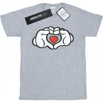 Disney Girls Mickey Mouse Heart Hands Cotton Tee 12-13 Black