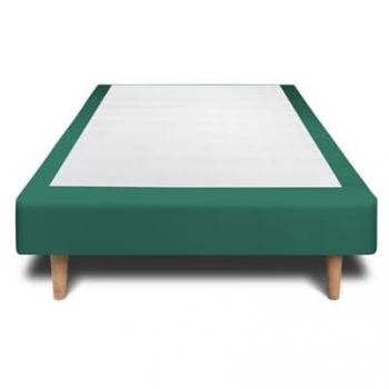 Sommier Tapissier Velours Vert 90x200 H35cm