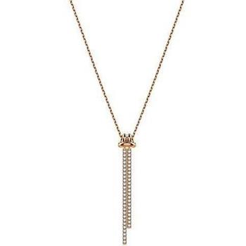 Swarovski Y‑Anhänger Damen „Lifelong“ – Weißes Kristallglas mit Rotgold-Look