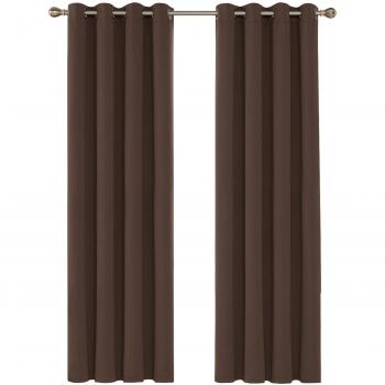 Cortinas Decorativas Deconovo para Hogar con Aislamiento Térmico 2 Paneles 140 x 280 cm Marrón