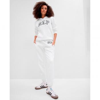 Joggers Donna in Cotone Bianco con Logo Ricamato, Taglia XS REGULAR