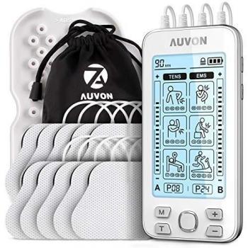 AUVON 4 Canaux EMS/TENS – Stimulateur Musculaire avec 24 Programmes