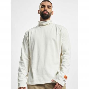 Heron Preston Men's White Cotton Logo Rollneck T-Shirt Size L