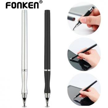 Fonken Penna Capacitiva 2 in 1 – Touch Screen per Tablet & Smartphone Nero