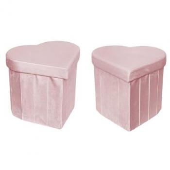 CœurPlaisir Tabouret-Coffre Pliable – Ensemble 2 pièces