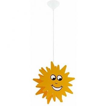 Hängende Sonneneffekte: Kinderleuchte in Holzgelb, 1×E27