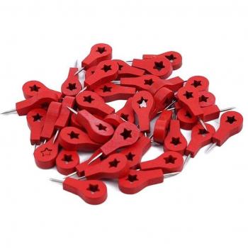 40 Pcs Red Wooden Thumbtack Pins
