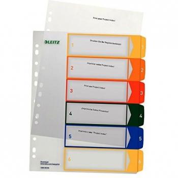 Tableau de numérotation Leitz 12920000 – onglets 1-6, polypro, A4