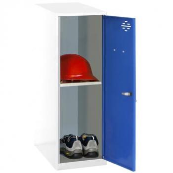 Simonrack Spind SIMONLOCKER DISM – 1 Fach 0,4 m × 0,5 m × 0,915 m (Weiß/Blau)