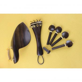 Luthier Violin Parts in Undyed Ebony 4/4 Full Size