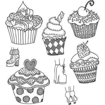 7x8.5 Inch Eat Me Cupcake Desserts Clear Stamps