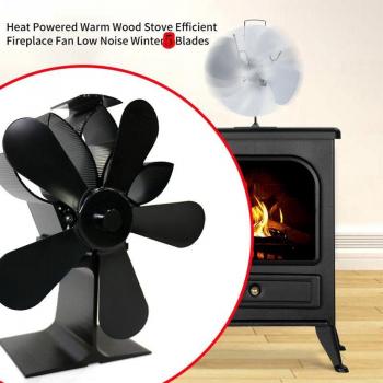 Quiet Black 5-Blade Stove Fan for Log Burners
