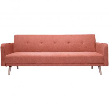 Ulla Schlafsofa mit hellem Holz und Samteffekt