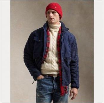Giacca Polo Ralph Lauren a Maniche Lunghe con Zip Blu Uomo Taglia S