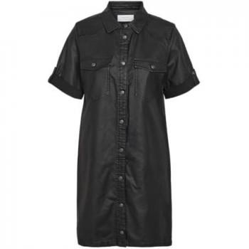 Noisy May „Coated Denim“-Kurzkleid S/Schwarz
