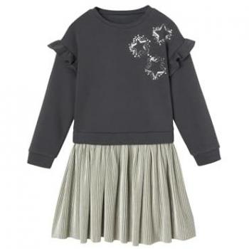 Robe de fête fille en sequins et tissu mélangé