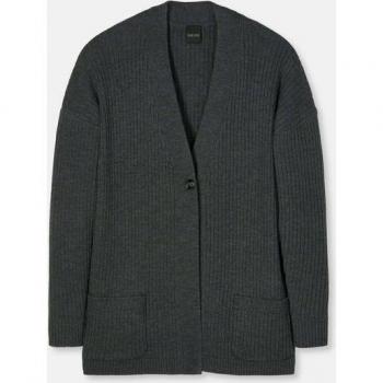 Oversize-Wollstrickjacke in Melange-Optik