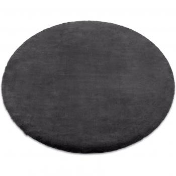 Mosaïque circulaire à effet fourrure de lapin, gris anthracite 160 cm