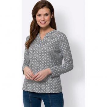 Langarmshirt HEINE für Damen, grau-himmelblau