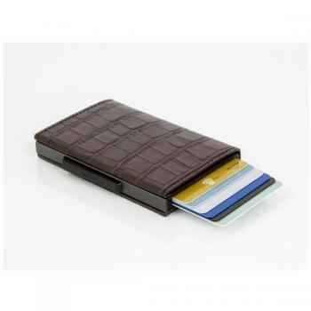 Porte-cartes Croco Lisse – Design Aluminium