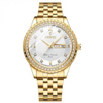Fashionable Gold Water Resistant Couple Watches