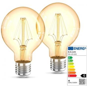 Ampoules LED Édition Vintage G80 iE27 – 4 W, 2200 K, rendu rétro
