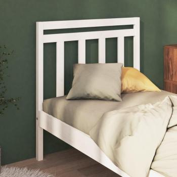 Cabecero blanco para cama 95x4x100 cm de madera de pino