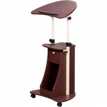 Techni Mobili Sit-to-Stand Rolling Adjustable Medical Laptop Cart, Chocolate