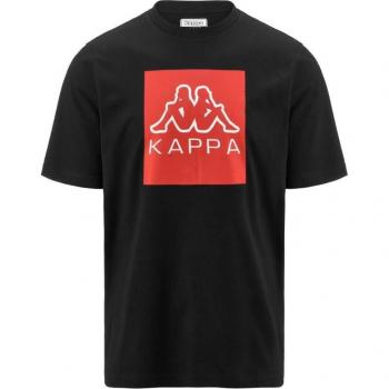 Kappa Maglia Uomo Banda 222 Nero Logo Cotone Jersey