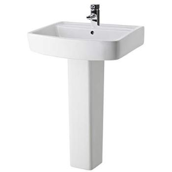 Ecklund Bliss Full Pedestal Basin – White, 600 mm Length