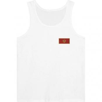 Slim-Fit Montenegro Flag Shirt – White – 100% Cotton – Unisex