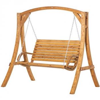 Outdoor Wooden Swing Bench Seat